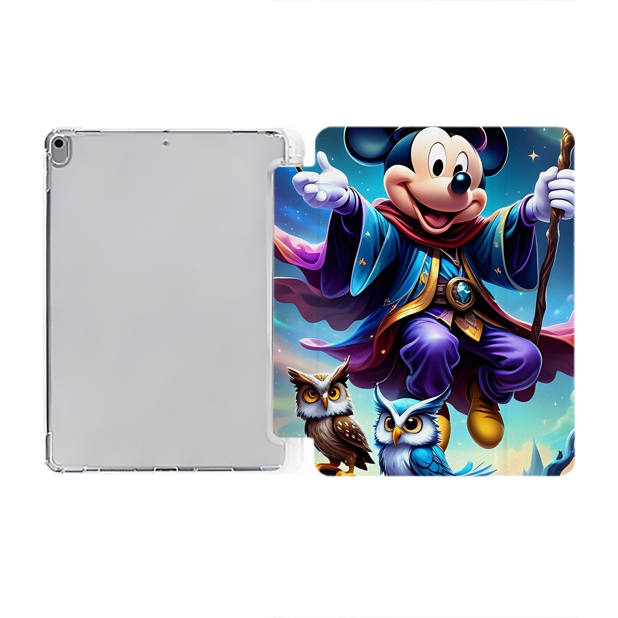（画像用） ミッキーマウス Mickey Mouse IPad ケース ペン収納付き 三つ折りスタンド PUレザー×シリコン 対応機種9.5/10.5/10.9インチ